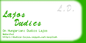 lajos dudics business card